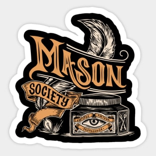 Mason Ink Illustration Design Sticker